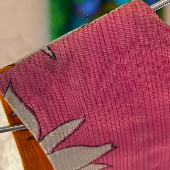 Vintage Hawaiian Homemade Barkcloth Floral Pink Orange Maxi Sheath Column Dress - Picture 10 of 13